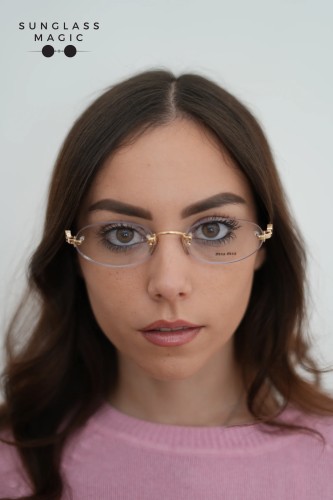 MIU MIU MU 53WV - ​ZVN1O1 - ​53 Cadres optiques Or, Havane Ovale