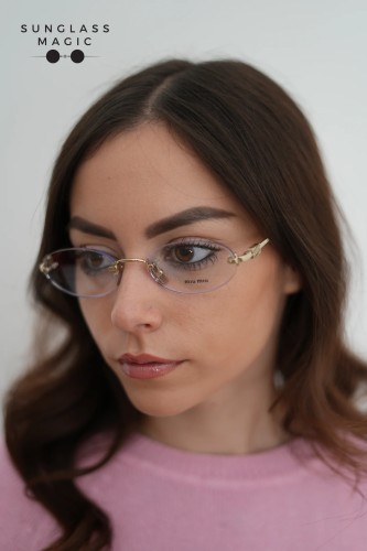 MIU MIU MU 53WV - ​ZVN1O1 - ​53 Cadres optiques Or, Havane Ovale