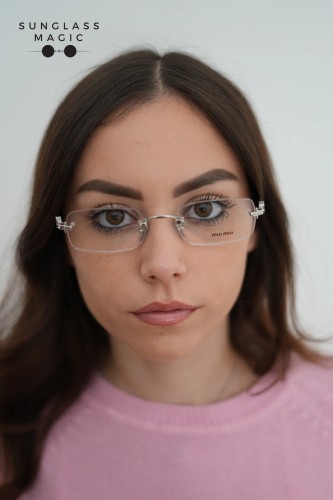 MIU MIU MU 50YV - 1BC1O1 - 52 Cadres optiques Argent Rectangle