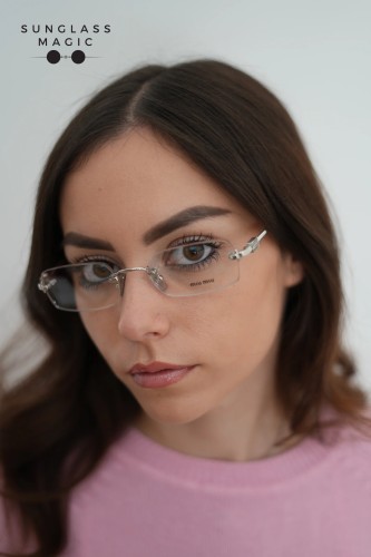 MIU MIU MU 50YV - 1BC1O1 - 52 Cadres optiques Argent Rectangle