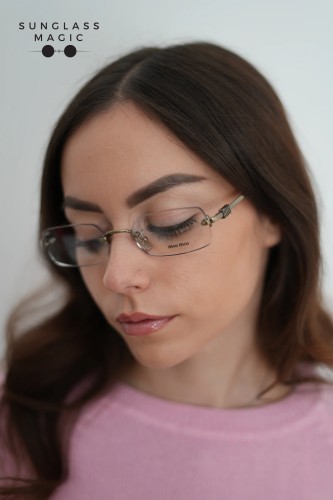 MIU MIU MU 50YV - 26C1O1 - 52 Cadres optiques Vieux or Rectangle