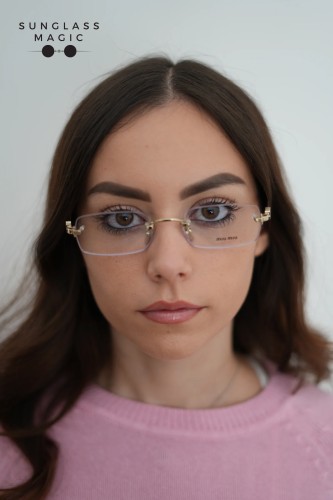 MIU MIU MU 50YV - ZVN1O1 - 52 Cadres optiques Or pâle Rectangle