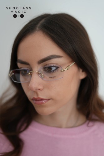 MIU MIU MU 50YV - ZVN1O1 - 52 Cadres optiques Or pâle Rectangle