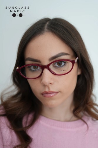 MIU MIU MU 09XV - 21I1O1 - 53 Cadres optiques Bordeaux opalin Ovale