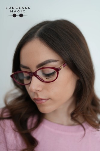 MIU MIU MU 09XV - 21I1O1 - 53 Cadres optiques Bordeaux opalin Ovale