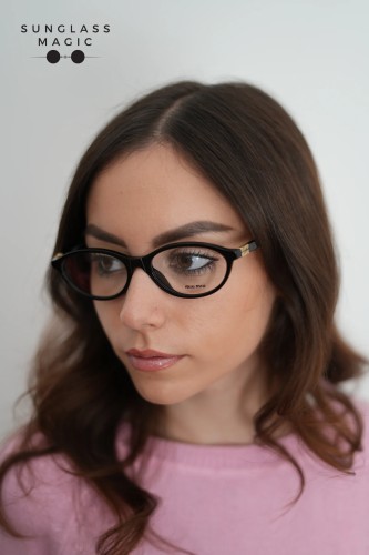 MIU MIU MU 09XV - ​16K1O1 - ​53 Cadres optiques Noir Ovale