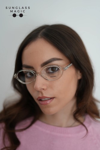 MIU MIU MU 01XV - 12U1O1 - 50 Cadres optiques Transparent, Cristal Ovale