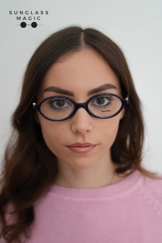 MIU MIU MU 01XV - 08Q1O1 - 50 Cadres optiques Cristal bleu Ovale