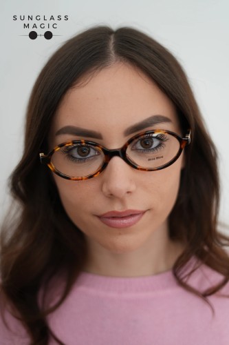 MIU MIU MU 01XV - VAU1O1 - 50 Cadres optiques Havane Ovale