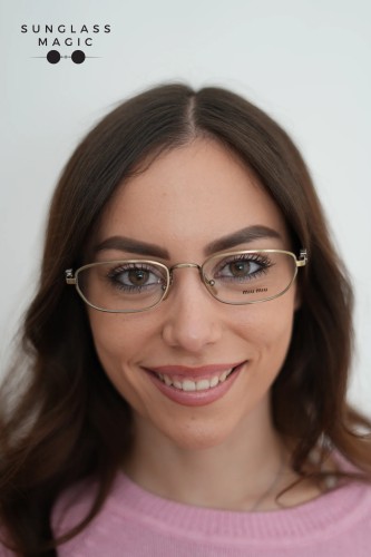 MIU MIU MU 52ZV - 26C1O1 - 53 Cadres optiques Vieux or Irrégulier