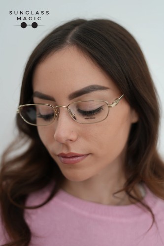 MIU MIU MU 52ZV - ZVN1O1 - 53 Cadres optiques Or pâle Irrégulier