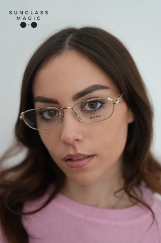 MIU MIU MU 52ZV - ZVN1O1 - 53 Cadres optiques Or pâle Irrégulier
