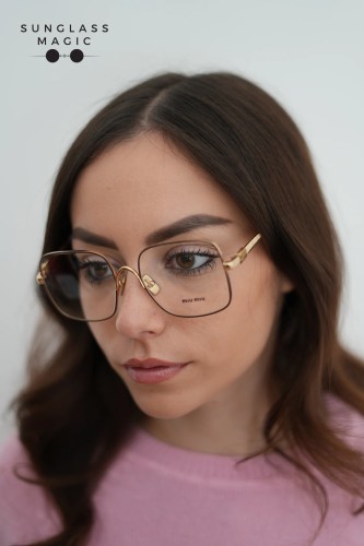 MIU MIU MU 51YV - 24H1O1 - 53 Cadres optiques Chocolat Angulaire