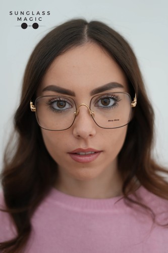 MIU MIU MU 51YV - 24H1O1 - 53 Cadres optiques Chocolat Angulaire