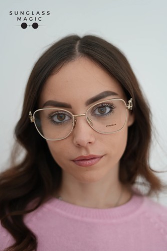 MIU MIU MU 50XV - ​14M1O1 - ​56 Cadres optiques Or Papillon