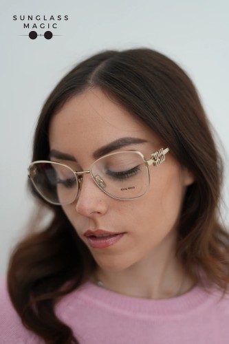 MIU MIU MU 50XV - ​14M1O1 - ​56 Cadres optiques Or Papillon