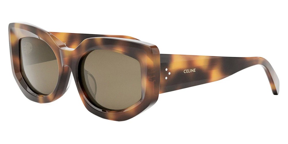 Celine CL40277F - 53E - 54 Lunettes de soleil Havane Œil de chat
