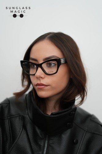 Balenciaga BB0362O - 002 - 54 Cadres optiques Marron, À motifs Œil de chat