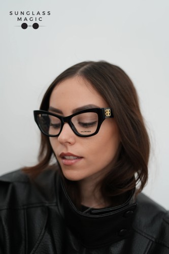 Balenciaga BB0362O - 001 - 54 Cadres optiques Noir Œil de chat