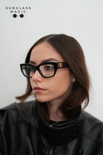 Balenciaga BB0363O - 001 - 54 Cadres optiques Noir Angulaire