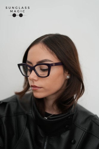 Balenciaga BB0342O - 007 - 55 Cadres optiques Violet Œil de chat