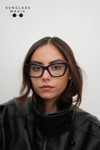 Balenciaga BB0342O - 007 - 55 Cadres optiques Violet Œil de chat
