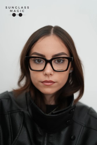 Alexander McQueen AM0385O - 002 - 49 Cadres optiques Marron, À motifs Angulaire