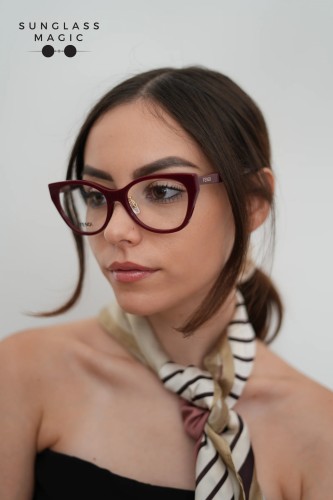 Fendi FE50120F - 069 - 54 Cadres optiques Rouge Œil de chat