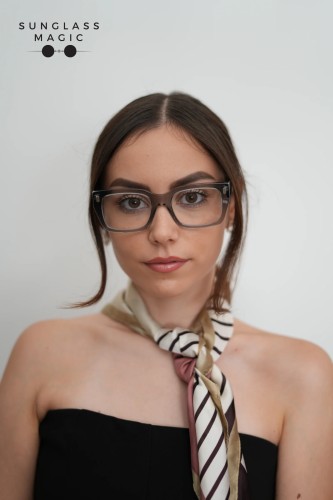 Fendi FE50094F - 020 - 52 Cadres optiques Gris Angulaire