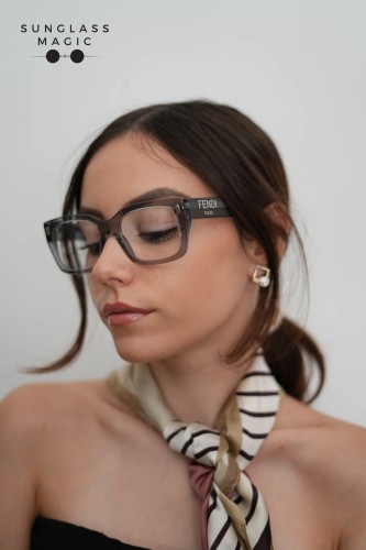 Fendi FE50094I - 020 - 52 Cadres optiques Gris Angulaire