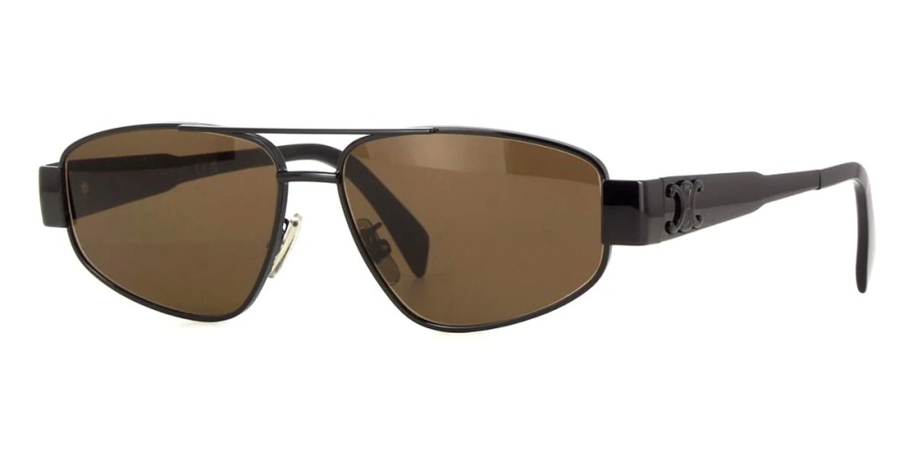Celine CL40281U Triomphe Metal - 01E - 57 Lunettes de soleil Black Pilot (Aviator)