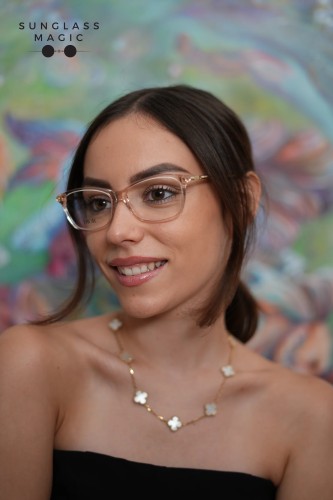 Dior MINI CD O B8I - 4000 - 54 Cadres optiques Translucide rose Angulaire