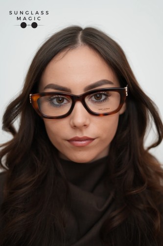 Saint Laurent SL M153 OPT - 003 - 55 Cadres optiques Havane Angulaire/Adouci