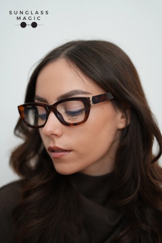 Saint Laurent SL M153 OPT - 003 - 55 Cadres optiques Havane Angulaire/Adouci