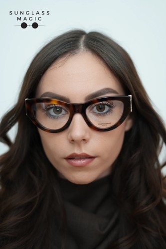 Saint Laurent SL M94 OPT - 002 - 53 Cadres optiques Havane Œil de chat