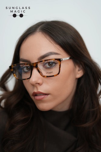 Saint Laurent SL344 - 004 - 54 Cadres optiques Havane, Argent Angulaire