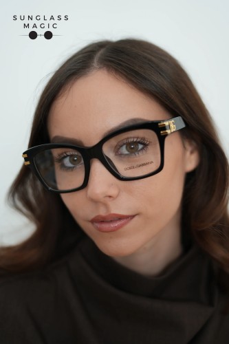 DOLCE & GABBANA DG3419 - ​501 - ​54 Cadres optiques Noir Angulaire