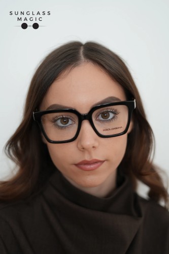 DOLCE & GABBANA DG3376B - ​3355 - ​53 Cadres optiques Noir, Or Angulaire
