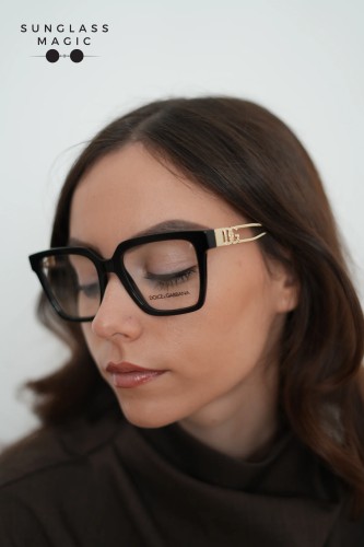 DOLCE & GABBANA DG3376B - ​3355 - ​53 Cadres optiques Noir, Or Angulaire