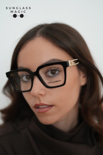 DOLCE & GABBANA DG3376B - ​3355 - ​53 Cadres optiques Noir, Or Angulaire