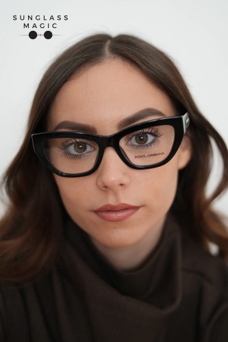 DOLCE & GABBANA DG3412 - ​501 - ​53 Cadres optiques Noir Œil de chat