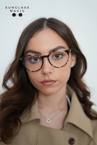 Tom Ford TF5575-B - 055 - 51 - AVEC DES VERRES À FILTRE ANTI LUMIÈRE BLEU-VIOLET Cadres optiques Havane Rond