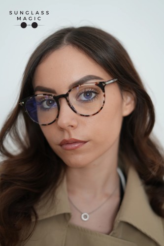 Tom Ford TF5575-B - 055 - 51 - AVEC DES VERRES À FILTRE ANTI LUMIÈRE BLEU-VIOLET Cadres optiques Havane Rond