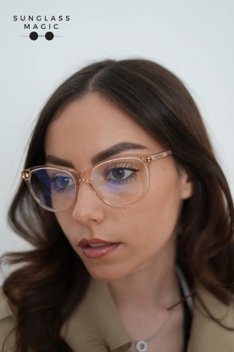 Tom Ford TF5544-B - 072 - 55 - AVEC DES VERRES À FILTRE ANTI LUMIÈRE BLEU-VIOLET Cadres optiques Marron Œil de chat