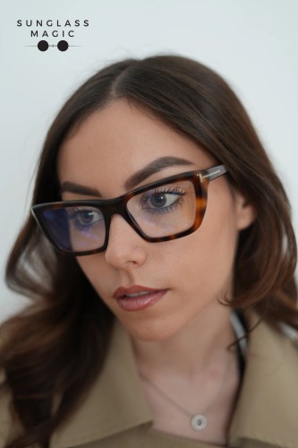 Tom Ford TF6047-B - 053 - 54 - AVEC DES VERRES À FILTRE ANTI LUMIÈRE BLEU-VIOLET Cadres optiques Havane Œil de chat