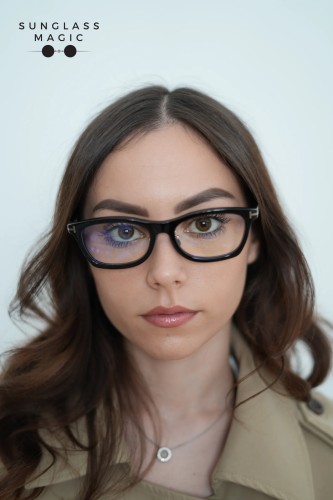 Tom Ford TF6074-D-B ECO - 001 - 53 - AVEC DES VERRES À FILTRE ANTI LUMIÈRE BLEU-VIOLET Cadres optiques Noir Angulaire