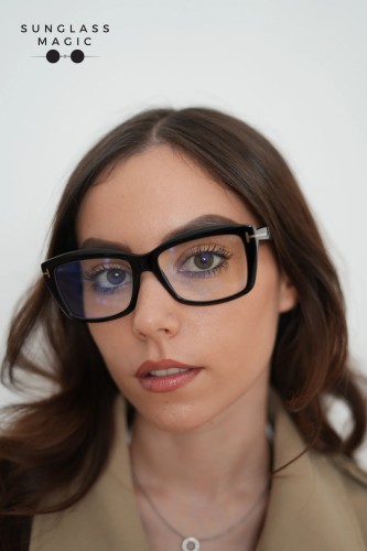 Tom Ford TF6065-B ECO - 001 - 55 - AVEC DES VERRES À FILTRE ANTI LUMIÈRE BLEU-VIOLET Cadres optiques Noir Angulaire