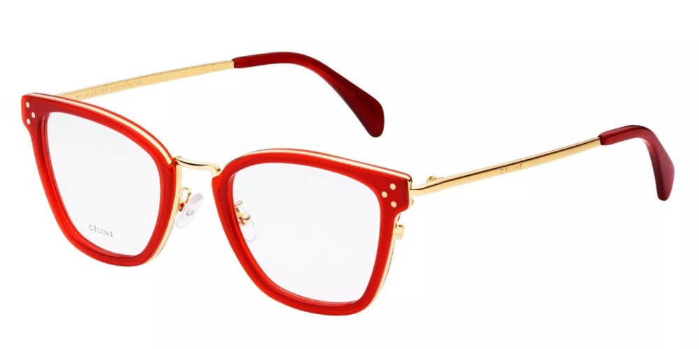 Celine CL50002U - 068 - 51 Cadres optiques Or, Rouge Coussin arrondi