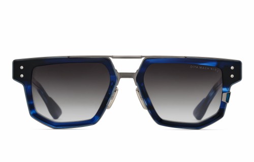 Dita MACH-NINE DTS478-A - 03 - 54 Lunettes de soleil Volutes bleues - argent vieilli Forme angulaire, géométrique