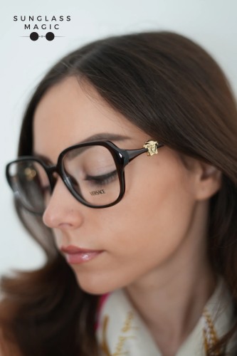 VERSACE VE3386D - 5534 - 55 Cadres optiques Translucide marron Angulaire